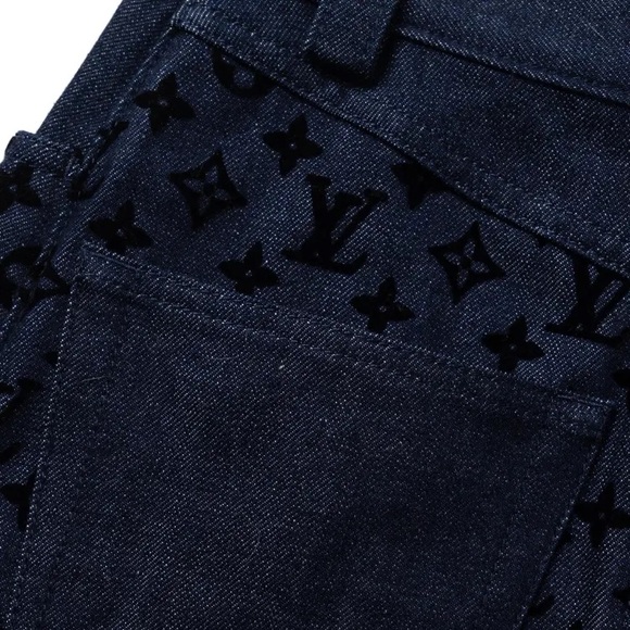 ⭐️NEW⭐️LOUIS VUITTON DENIM MONOGRAM LOGO A-LINE ZIP-UP MINI SKIRT - Picture 8 of 9